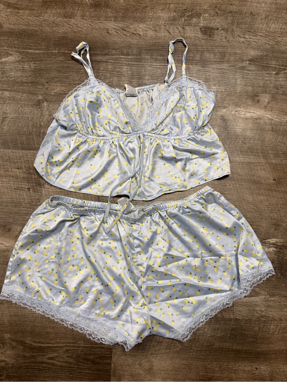 No Boundaries Lemon Print Pajama Set XL